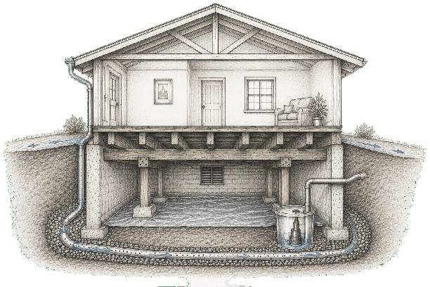Water Mitigation Sketch